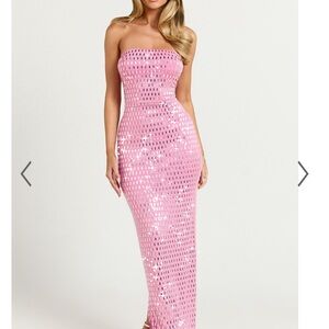 Showpo Pink Bodycon Maxi Dress for Cocktail Night